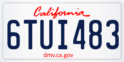 CA license plate 6TUI483
