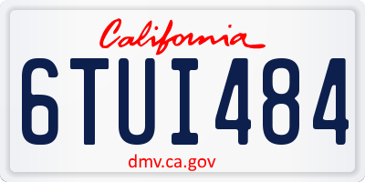 CA license plate 6TUI484