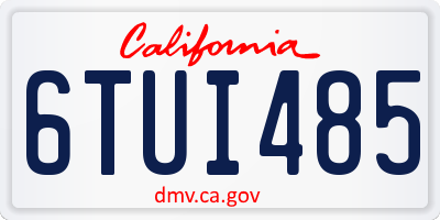 CA license plate 6TUI485