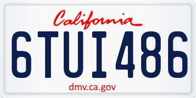 CA license plate 6TUI486