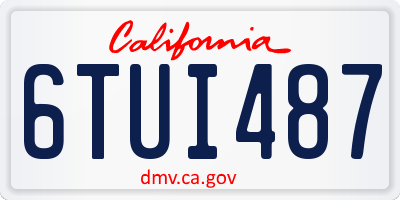 CA license plate 6TUI487