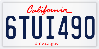 CA license plate 6TUI490