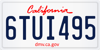 CA license plate 6TUI495