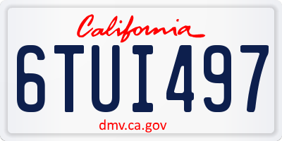 CA license plate 6TUI497