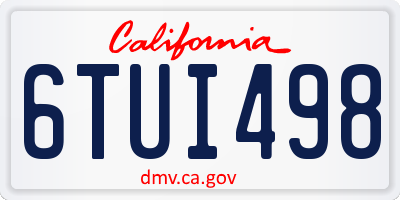 CA license plate 6TUI498
