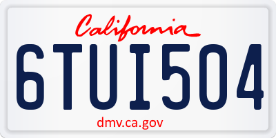 CA license plate 6TUI504