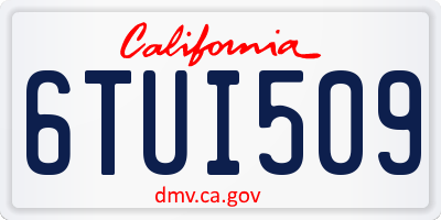 CA license plate 6TUI509
