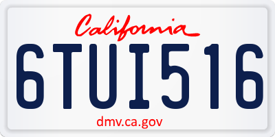 CA license plate 6TUI516