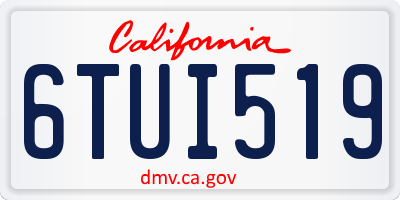 CA license plate 6TUI519