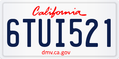 CA license plate 6TUI521