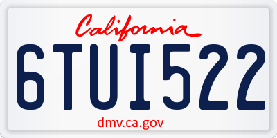 CA license plate 6TUI522