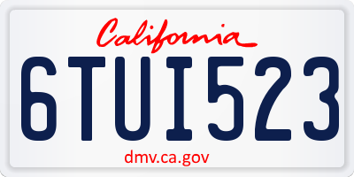 CA license plate 6TUI523