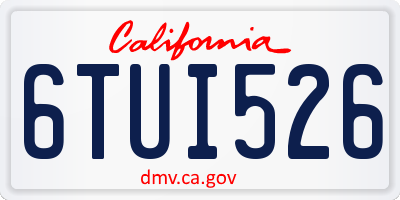 CA license plate 6TUI526