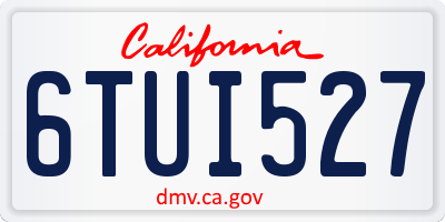 CA license plate 6TUI527