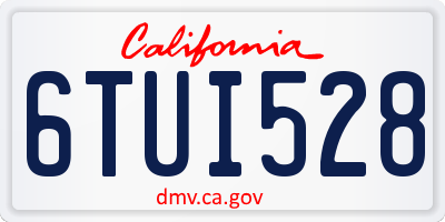 CA license plate 6TUI528