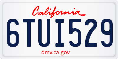 CA license plate 6TUI529