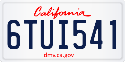 CA license plate 6TUI541