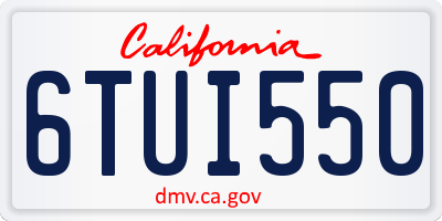 CA license plate 6TUI550