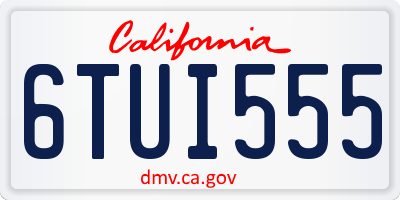 CA license plate 6TUI555