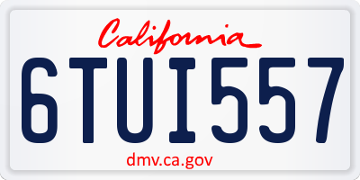 CA license plate 6TUI557