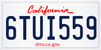 CA license plate 6TUI559
