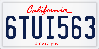 CA license plate 6TUI563