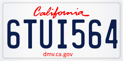CA license plate 6TUI564