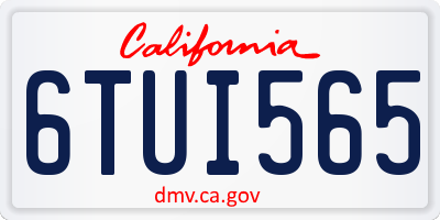 CA license plate 6TUI565
