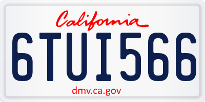 CA license plate 6TUI566