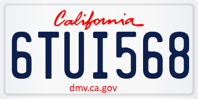 CA license plate 6TUI568