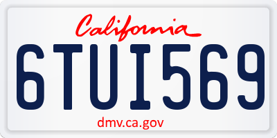 CA license plate 6TUI569
