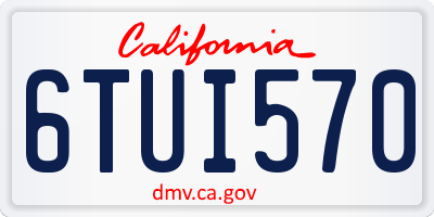 CA license plate 6TUI570