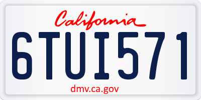 CA license plate 6TUI571
