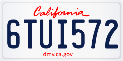 CA license plate 6TUI572