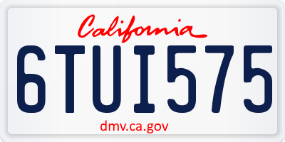 CA license plate 6TUI575