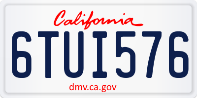 CA license plate 6TUI576