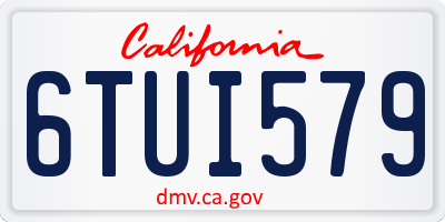 CA license plate 6TUI579