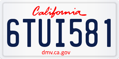 CA license plate 6TUI581