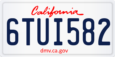 CA license plate 6TUI582
