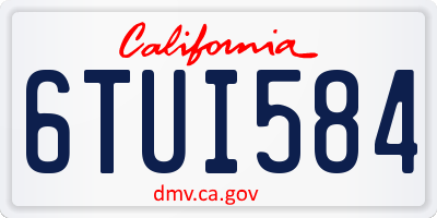 CA license plate 6TUI584