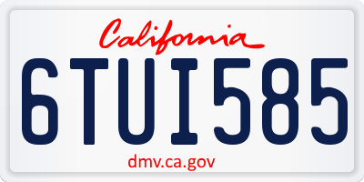 CA license plate 6TUI585