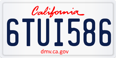CA license plate 6TUI586