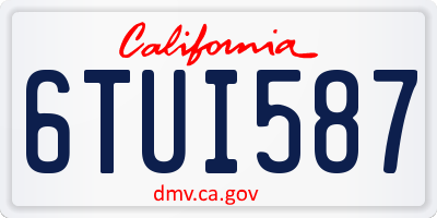CA license plate 6TUI587