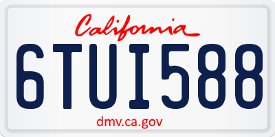 CA license plate 6TUI588