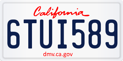 CA license plate 6TUI589