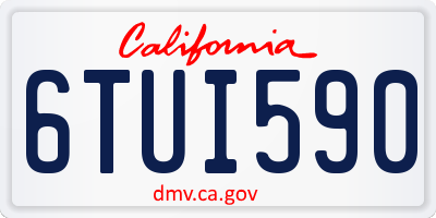 CA license plate 6TUI590