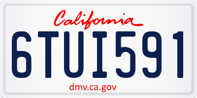 CA license plate 6TUI591