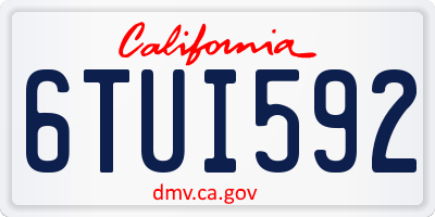 CA license plate 6TUI592