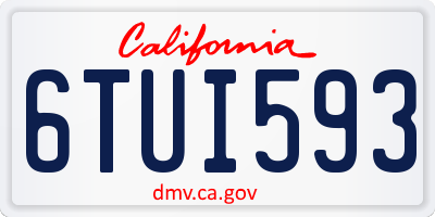 CA license plate 6TUI593