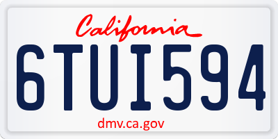 CA license plate 6TUI594